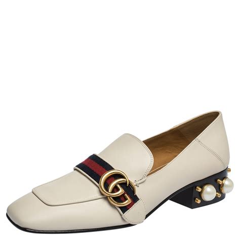 vintage ladies gucci loafers|Gucci pearl heel loafer.